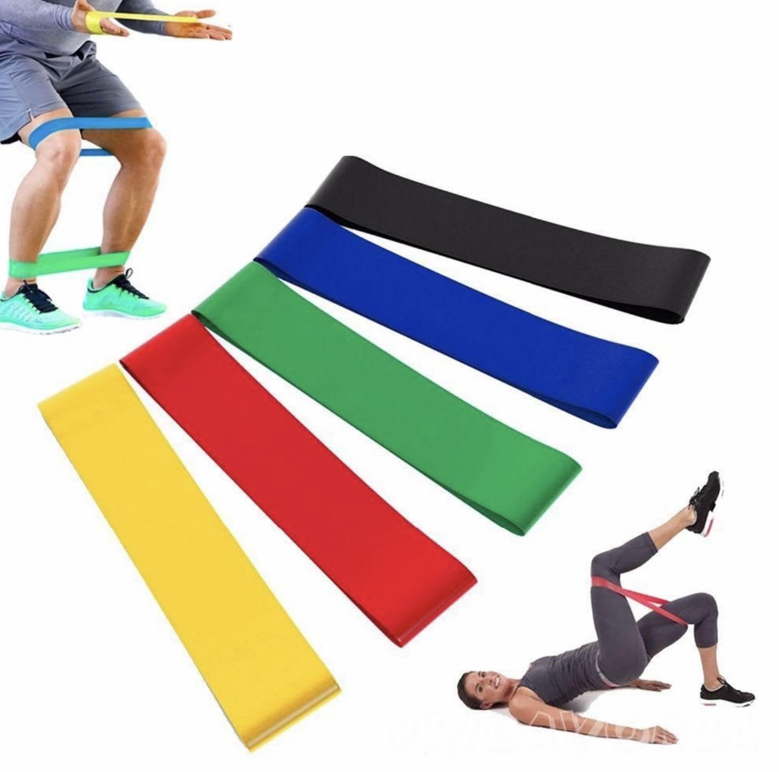 Kit 5 Faixas Elasticas Mini Band Para Exercício Funcional Corpo Todo Alongamento