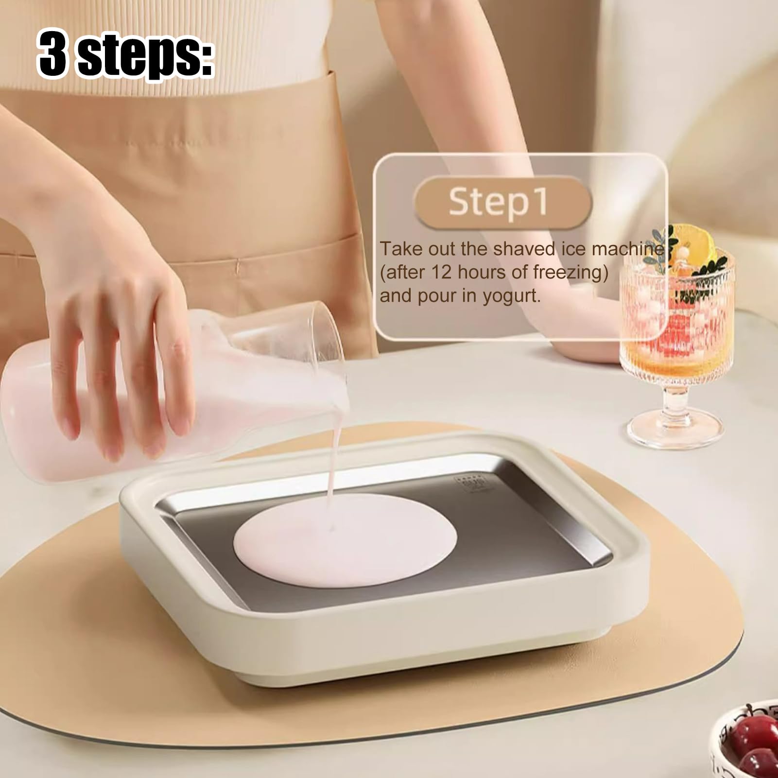 Máquina para hacer helados de acero inoxidable, máquina de para el hogar, sartén de postre para, aperitivos, sorbetes, gelatinas