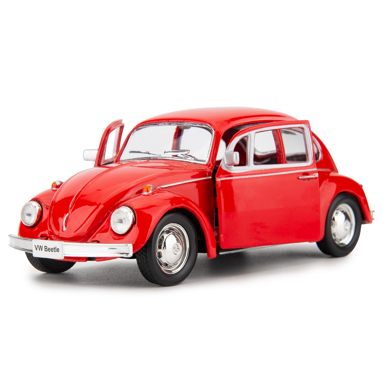 1/36 Scale Volkswagen Beetle Alloy Toy Car, Diecast Model Car with Pullback Function, Suitable for Collecting and Decorating Toys, Gift for Kids (Red)