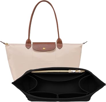 OPPOSHE Longchamp Le Pliage i in  anta D zenleyici Ekleme, Premium Ke e Uzun  ampiyon  anta El  antas  Kad n Bez D zenleyici Ekleme 9 B lmeli B y k, Siyah