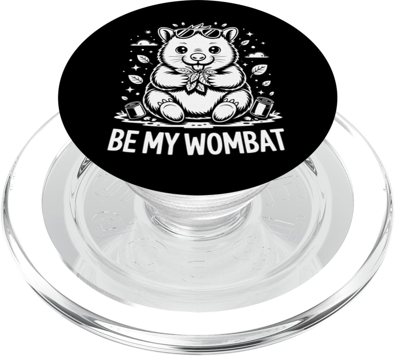Cute Wombat with Sunglasses Funny Animal Graphic PopSockets PopWallet for MagSafe