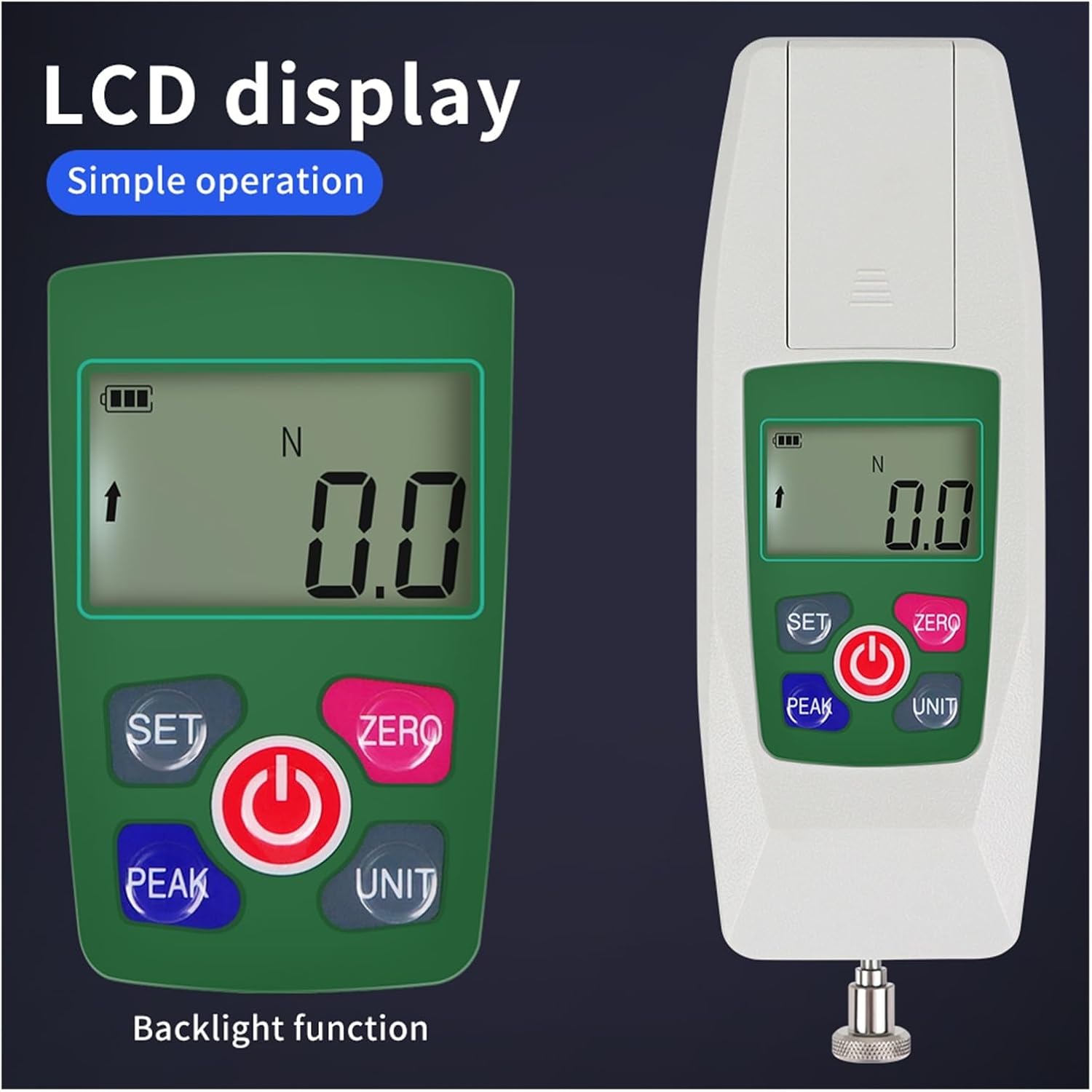 KF-100 Digital Force Gauge Push Pull Dynamometer High Precision with Unit Conversion Buzzer Alarm for Heavy-Duty Tasks