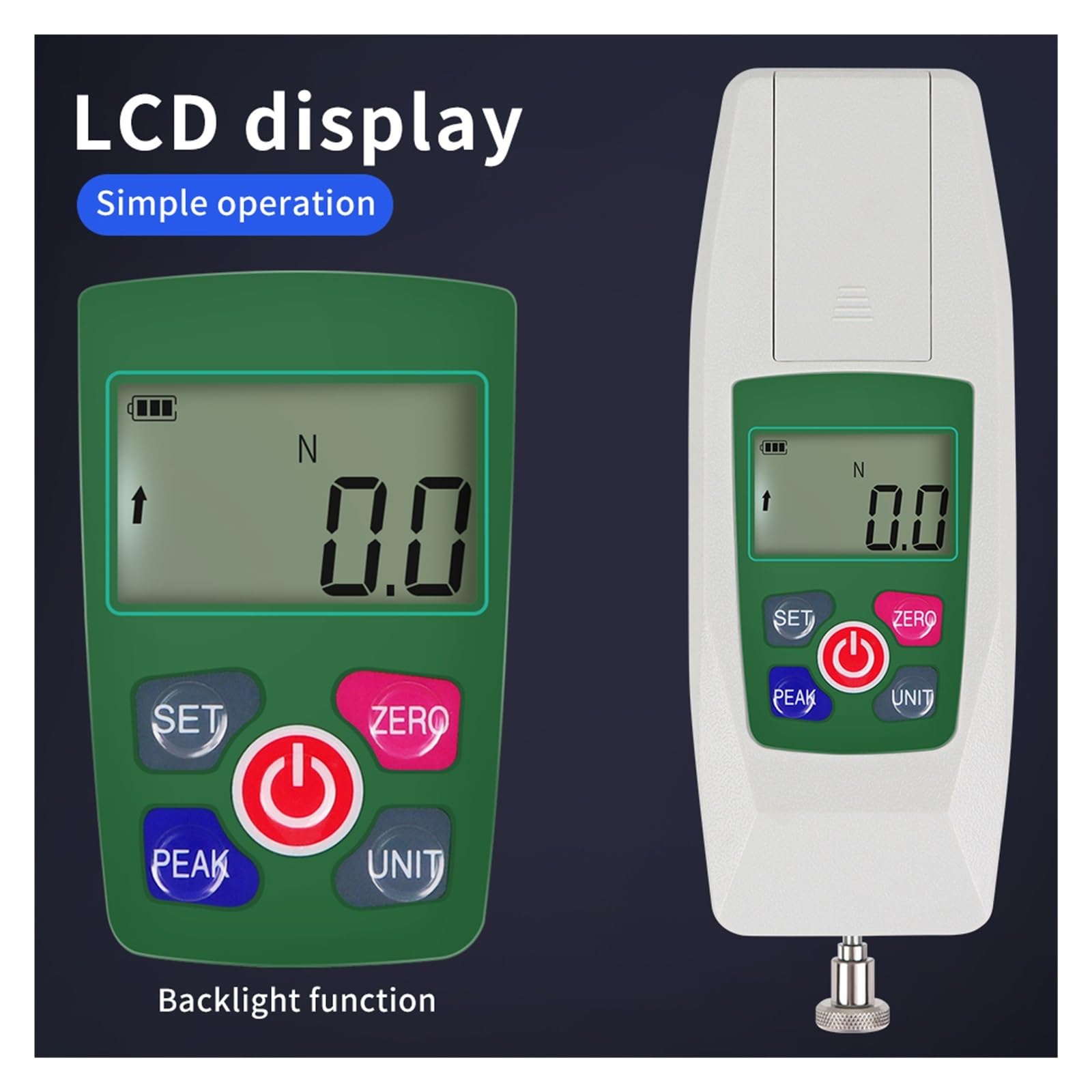Dynamometer, KF-100 Digitales Kraftmessgerät Zugkraft-Dynamometer Hochpräzises Kraftmessgerät mit Einheitenumrechnungs-Summeralarm