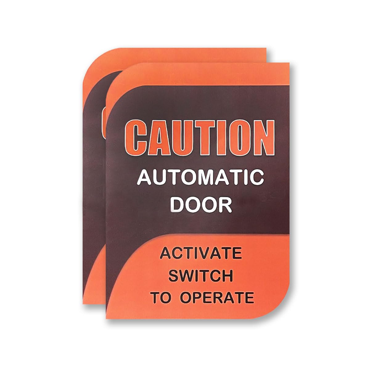 lovielfPack of 2 | 9.5 x 6.5 inch “Caution - Automatic Door, Activate Switch to Operate” Waterproof Window Decal, Polyester, Screen Printed, Multicolor (2)