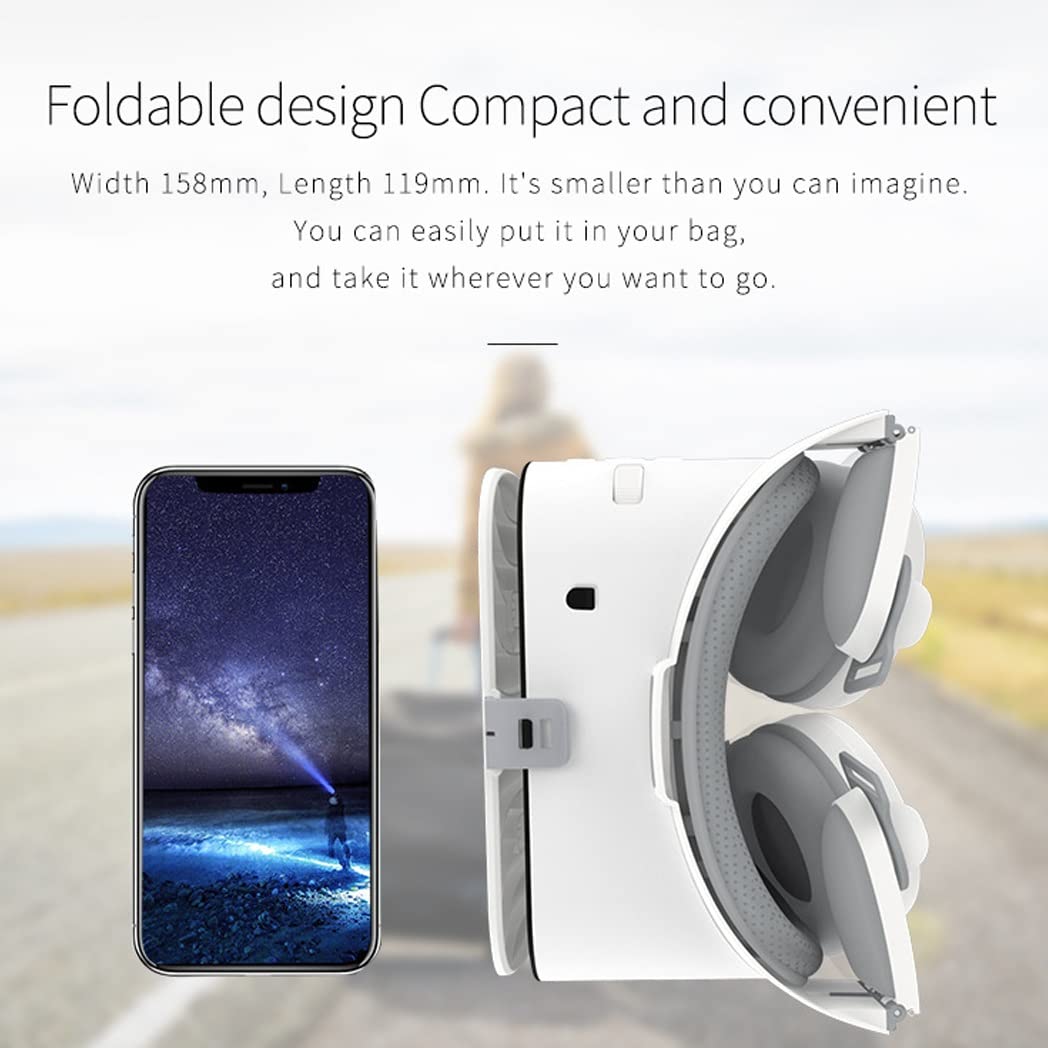 Gafas de Realidad Virtual, 3D VR Gafas con Controlador Bluetooth para Juegos Visión Panorámico VR Glasses para iPhone 13 Pro Max/13 Pro/13/12/11, para Samsung Galaxy S21, Huawei, Xiaomi
