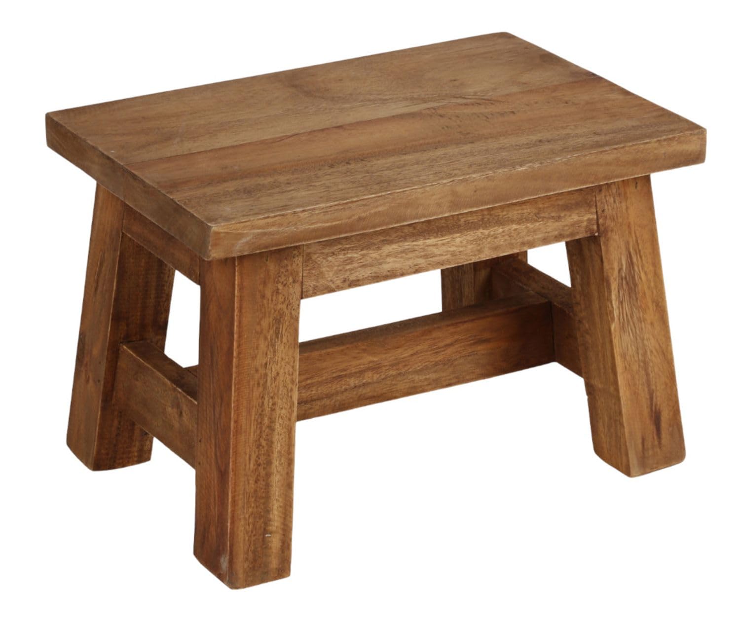 BURI Reposapiés 30x20x20cm Taburete de Madera Taburete de Madera Taburete de Madera de Teca marrón Pequeño Banco de Madera Taburete de Flores Taburete Reposapiés Taburete de Inodoro Taburete bajo Tab