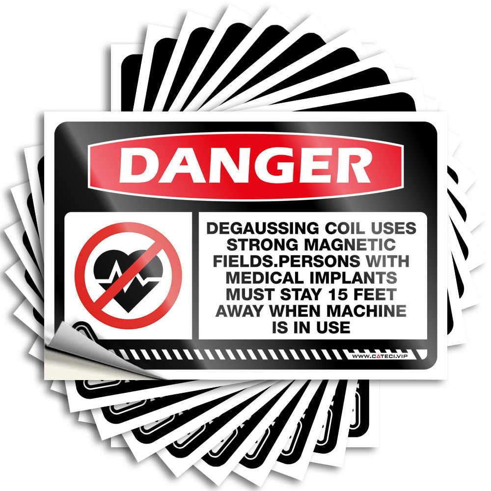 Fzfn Men's Colour Restroom Accessories Decals Wall | Danger Degaussing Coil Uses Strong Magnetic Fields Funky Halloween Sticker Pack(6X9cm)