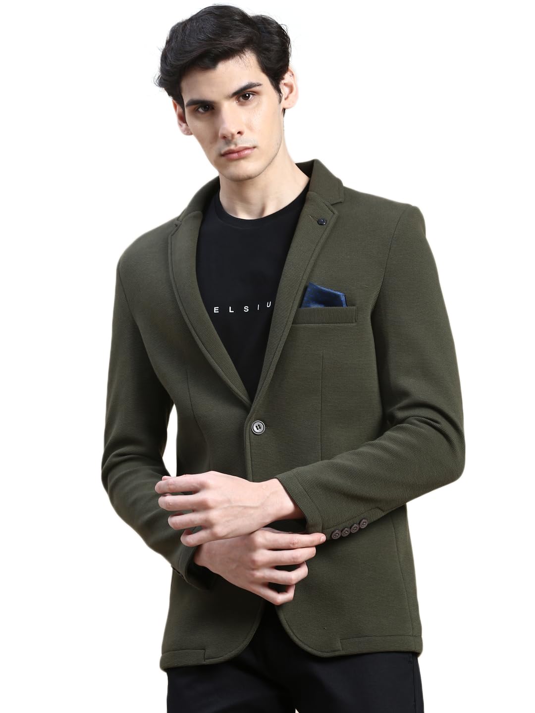 Men Solid Single Breasted Casual Blazer | Notched Lapel Full Sleeves Cotton Blazer for Mens | Slim Fit Regular Length Blazer for Men's-image-17