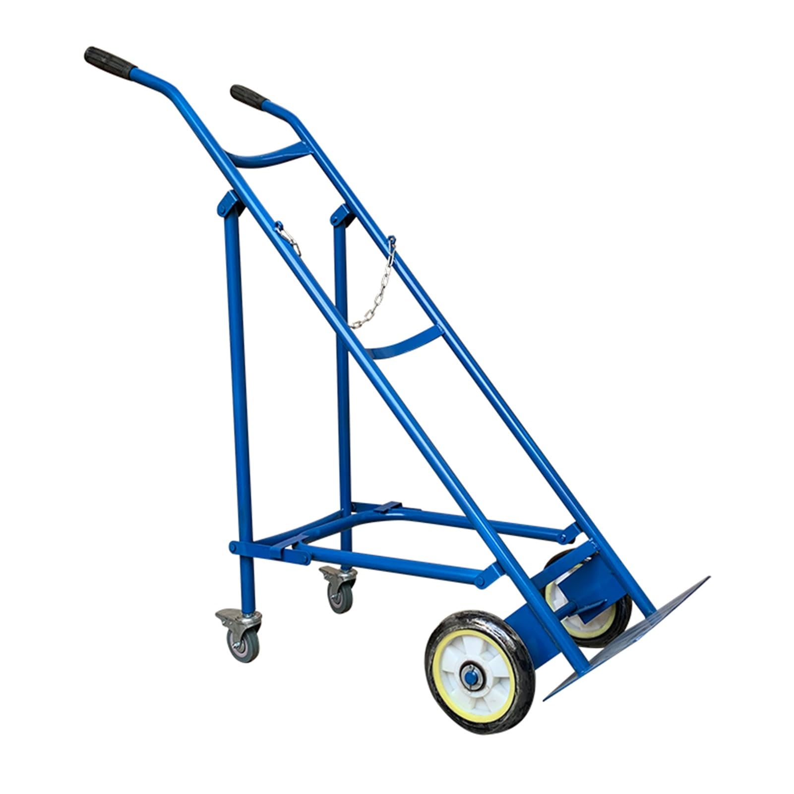 WQPMNYG Portable 40L Oxygen Tank Holder - Sturdy Rolling Nitrous Gas Cylinder Trolley Cart with Wheels for Hospital, Workshop, Laboratory - Mobile Oxygen Cylinder Rack Carrier (Blue)