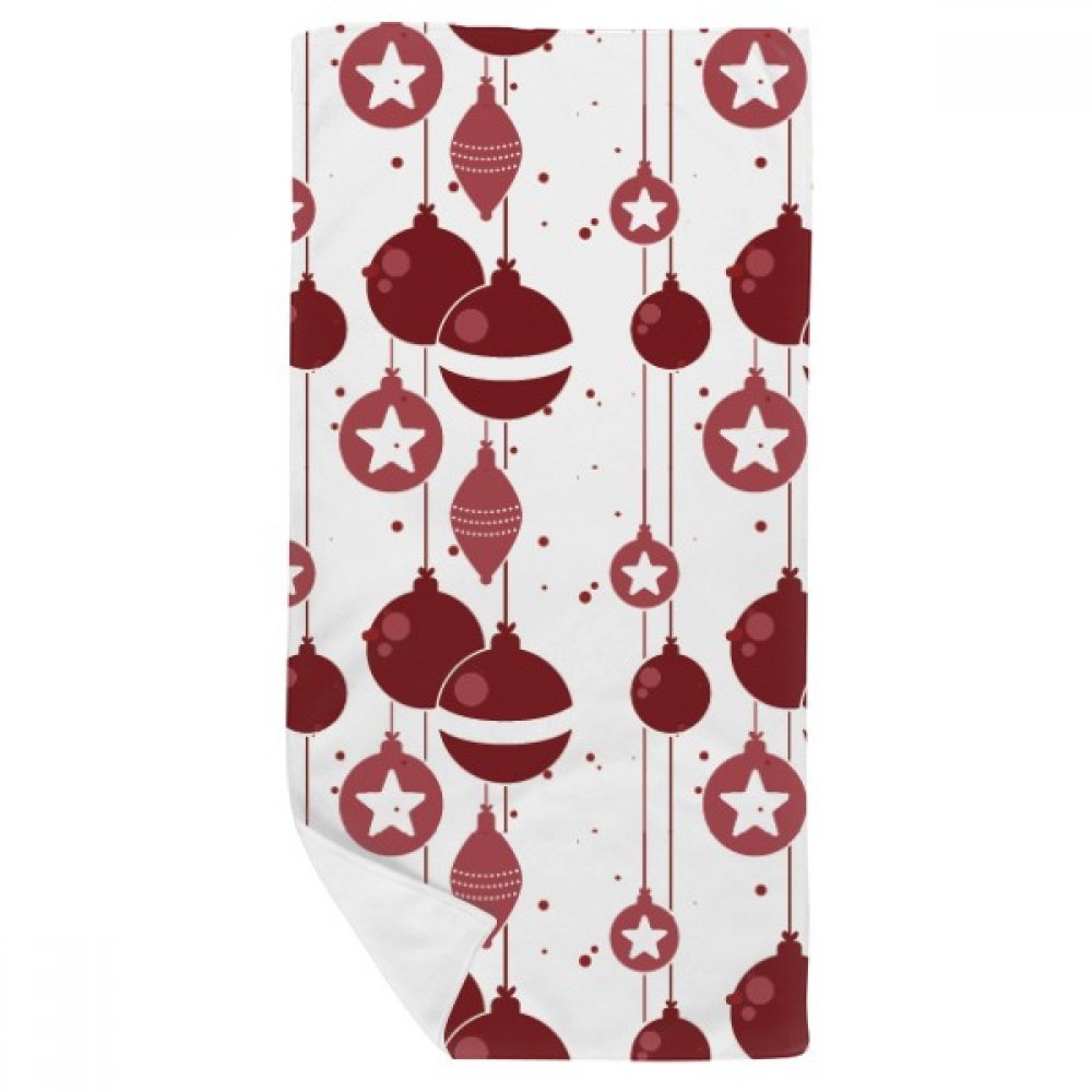Serviette de bain douce 35x70cm avec motif décoration de Noël rouge et blanc