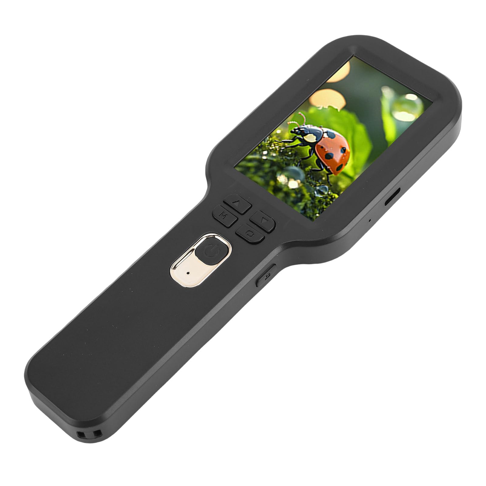 Zunate Lupa de Mano 5X-500X, Luz de Aumento Ajustable, Microscopio Digital Portátil para Exploración de la Naturaleza (Black)