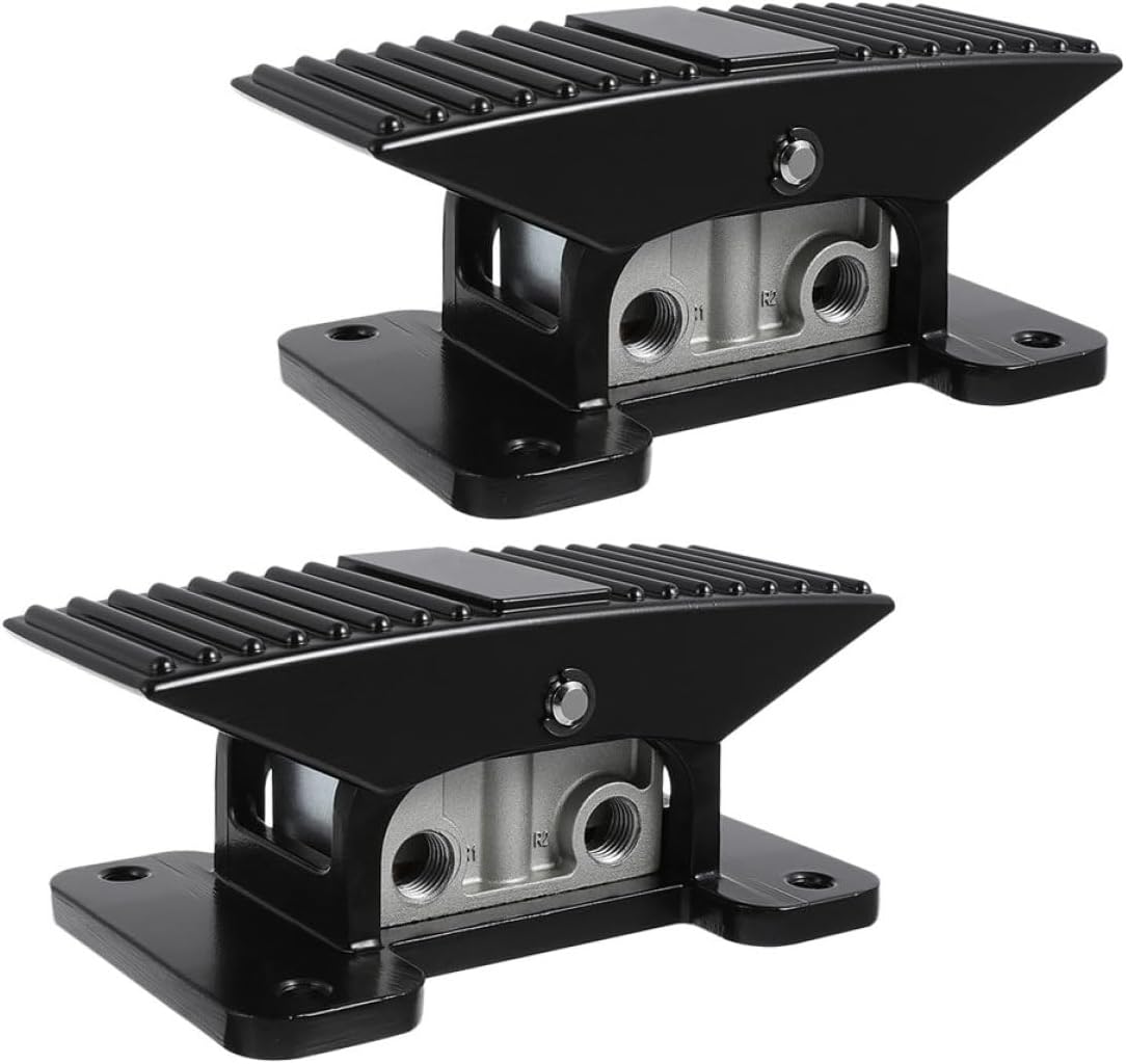 Mikinona 2pcs Pneumatic Foot Pedal Valve 3 Position 5 Way Non-slip Air Control Valve Foot Operated Pedal for Industrial Pressure Control and Automotive Use