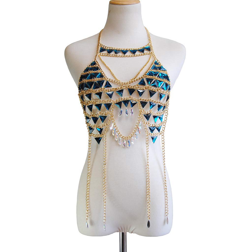 Connie Cloris Women's Sexy Suit Body Chain: C-Gold Colour
