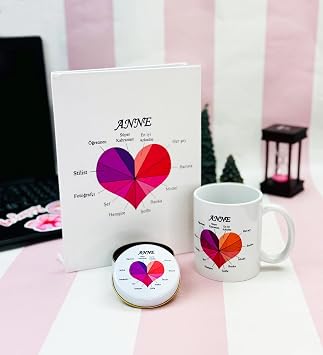 giftmoda S per Anne Tasar ml  Kupa Sert Kapakl  Defter Ve Kokulu Teneke Mum Hediye Seti