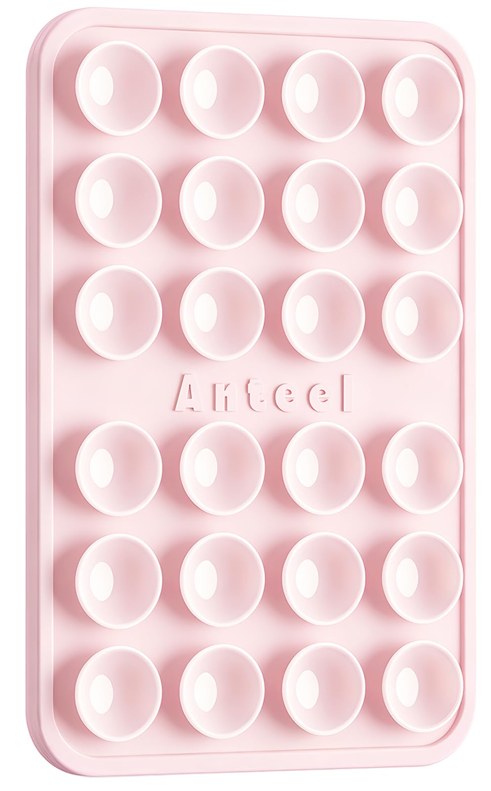PKYAA Anteel Max - Silicone Suction Phone Case Adhesive Mount, Upgraded Super Strong Grip, Durable, Easy to Use, Hands-Free Sticky Phone Holder for Selfies, Tiktok Videos, 2.56"x3.94" (Light Pink)