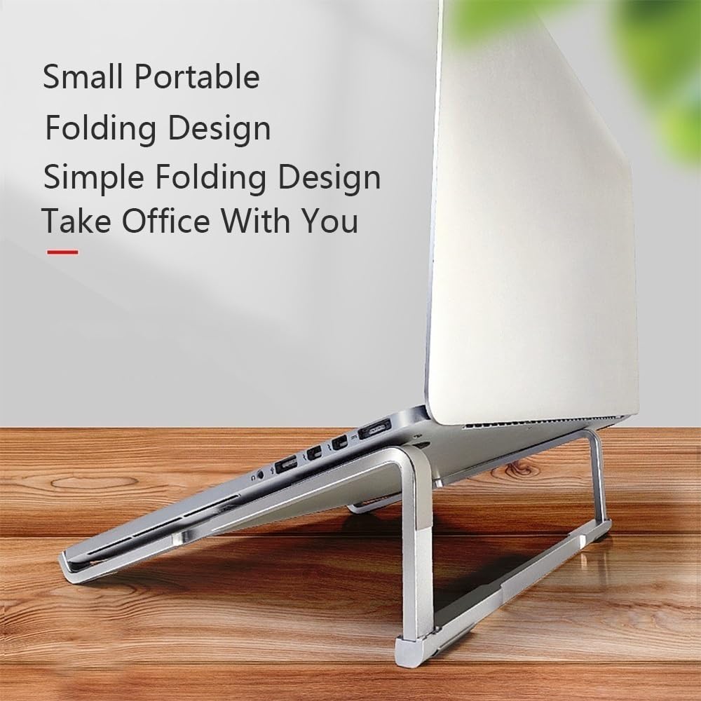 Podstawka pod laptopa, Silver Aluminum Laptop Stand for 12-17" Detachable & Portable Akcesoria do laptopów