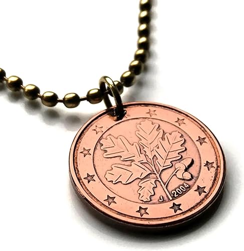 2009 Germany Deutschland 5 Euro Cent coin pendant oak tree seedling twig planting gardening Berlin Hamburg Munich Cologne Frankfurt Stuttgart