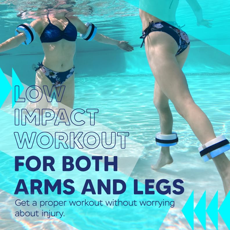 Image of Sunlite Sports Water Workout Combo Set, High Density Water Weights for Pool Exercise, Dumbell, Swim Belt, Aerobics Equipment, Aqua Jogger Belt, Pool Fitness, Aqua Therapy & Exercise