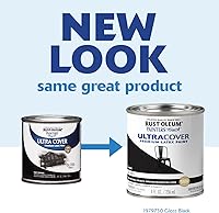 Vista 137 de Rust-Oleum Painter's Touch 1979502 - Pintura de látex, color negro brillante, 1 cuarto de galón