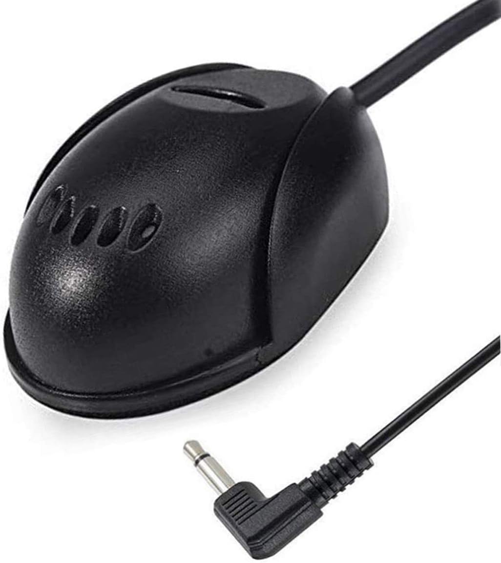 Car Microphone 3.5mm External Assembly Mic for Car Vehicle Head Unit Enabled Audio Stereo Radio Receiver GPS DVD, 3m Cable, Plug and Play