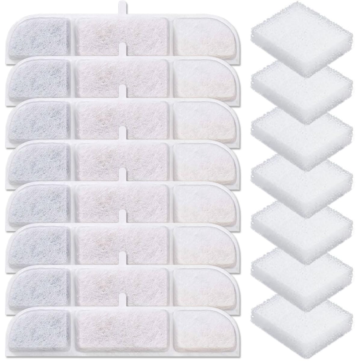 Acmerota 8Pcs Cat Water Fountain Filter Compatible for DownyPaws DPWFP6 Wireless Cat Water Fountain 84oz/2.5L, Filter for Battery Operated Cat Water Fountain DPWFP6