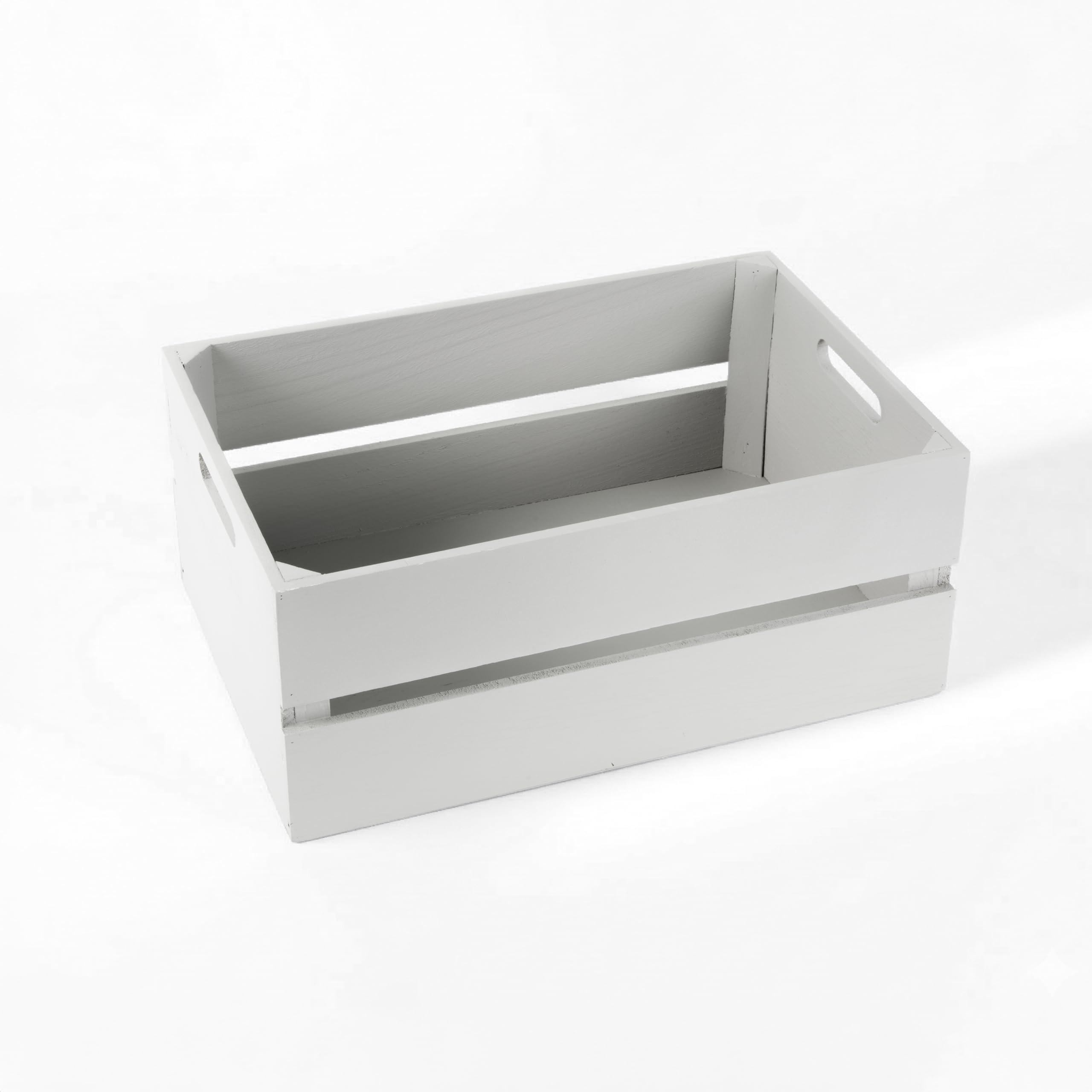 Wickerfield Small Wooden Boxes for Gifts, Crate Box, Crates Wooden Storage Box, Wood Crates, Gift Hamper Boxes Empty (Grey, Large)
