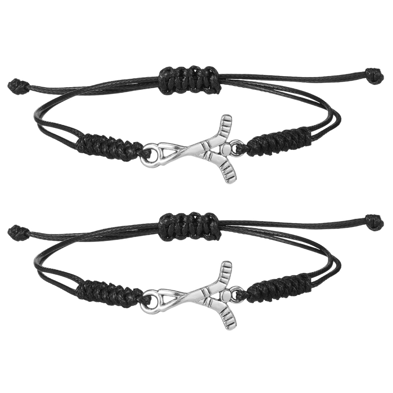 Supvox 2 pulseras tejidas de hockey, amuletos de hockey, pulsera para fanáticos del hockey, regalos de fiesta, joyas de hockey para niñas, pulsera de hockey sobre césped para aficionados al hockey