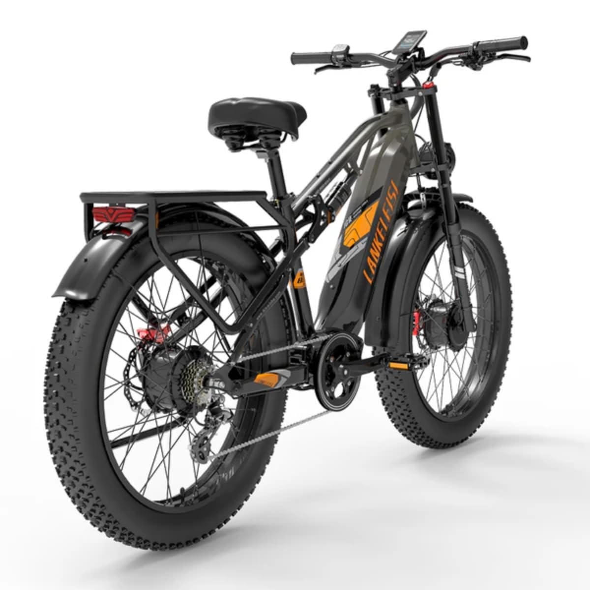 LANKELEISI MG800Max Motore Doppia 26 pollici Pneumatici Grassi Bicicletta Elettrica da Tutto Terreno (Grigio)