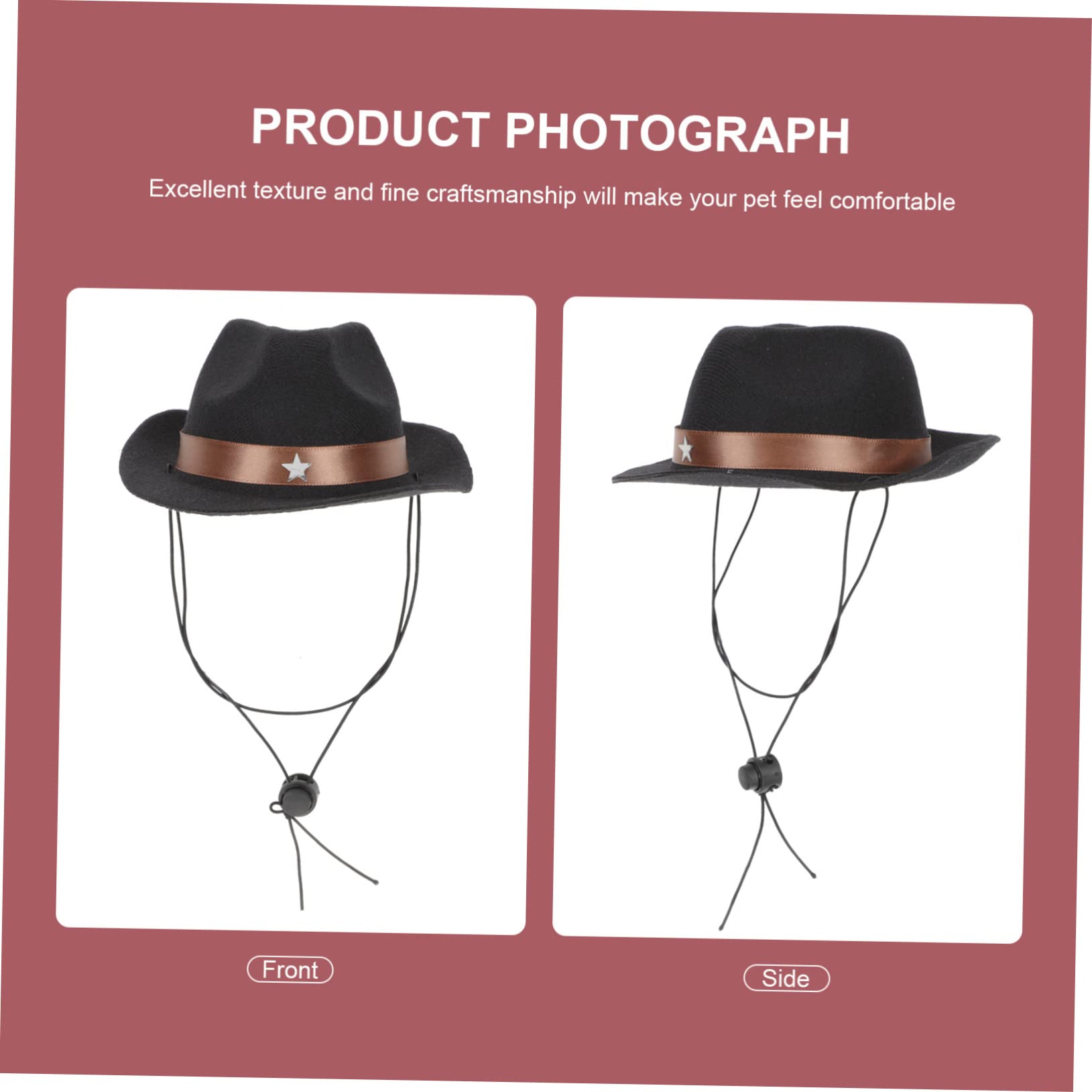 Toddmomy Pet Cowboy Hat for Dogs and Cats Stylish Party Headdress for Pets Durable and Elegant Design for Cosplay and Photo Props Fits Star Pattern