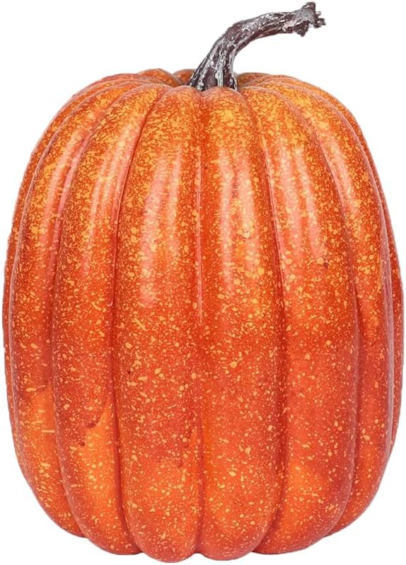 Lizxun Calabazas artificiales grandes de 8 pulgadas, decoración de pasillo de bricolaje, calabazas decorativas de espuma blancas, lindas calabazas