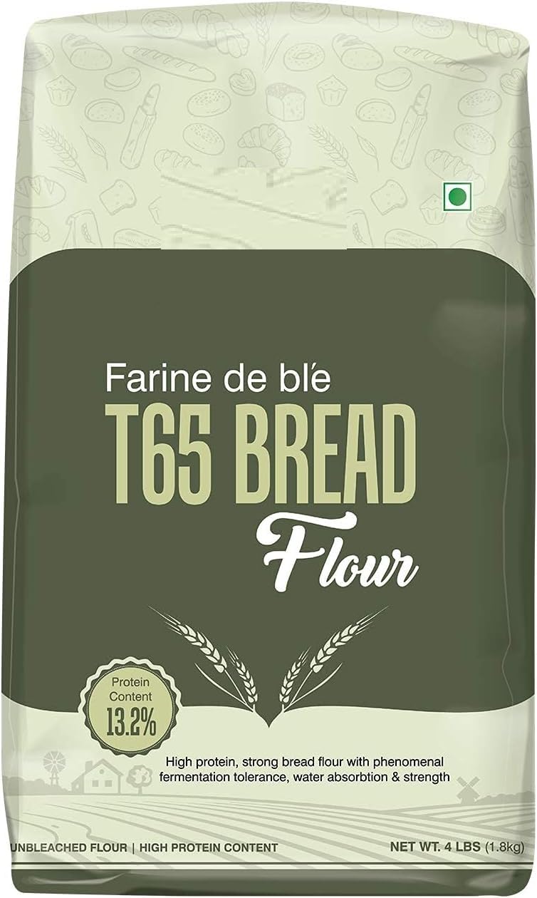 CROV Farine De Ble T65 Bre.ad Flo.ur, 4 LBS (1.8kg) - Unbleached & High Protein Flour, All Purpose Bread Flour, Strong Bread Flour