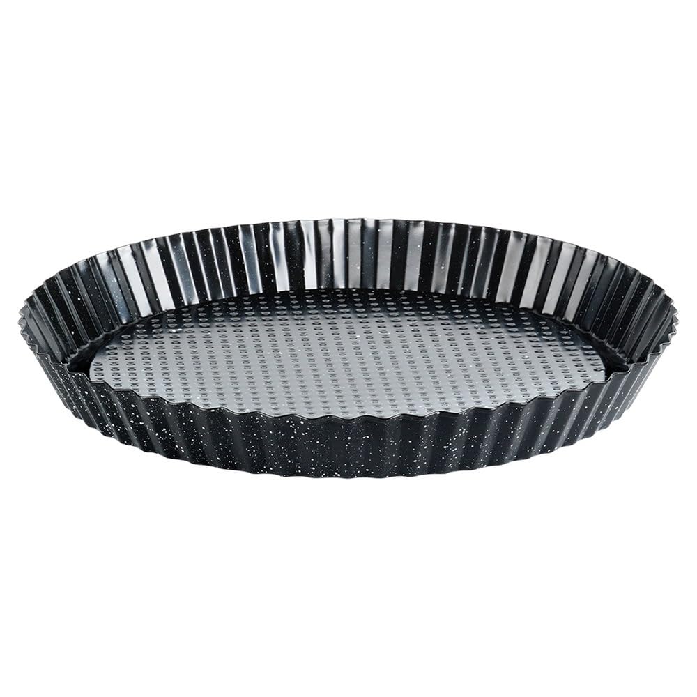 Keramische taartvorm, quichevorm, rond, met handgrepen