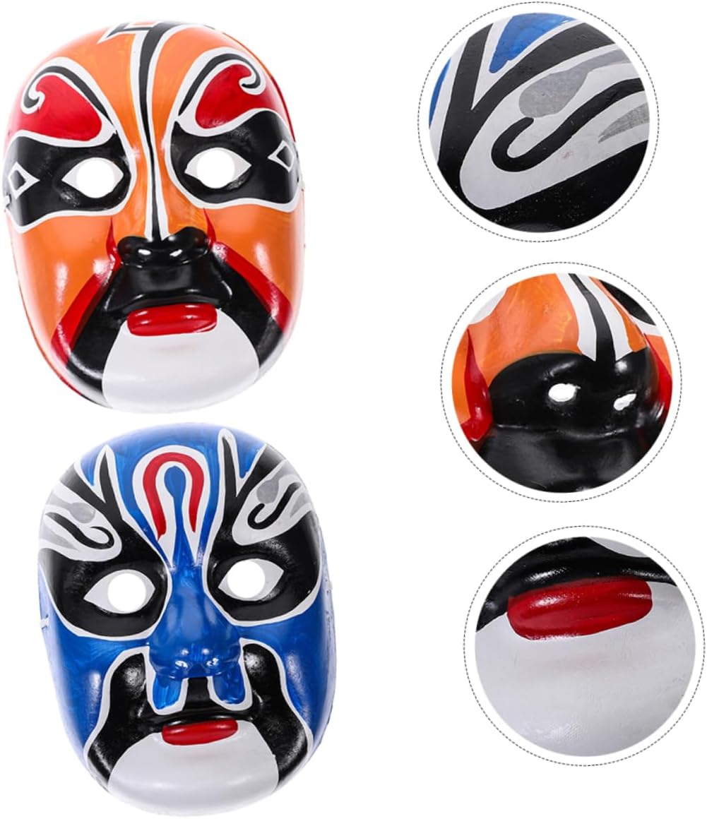 2pcs Chinese Wall Decoration Masks for Home Traditional Chinese Face Masks Easy to Install Unique Design for Dining Room Decor