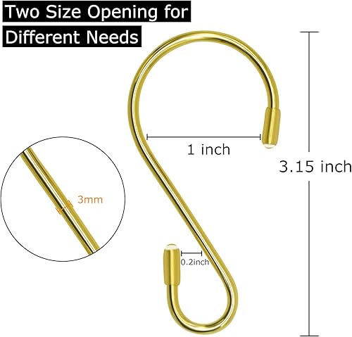 Miniatura 2 de Paquete de 30 ganchos en S para colgar, ganchos en forma de S de acero inoxidable de 3.15 pulgadas, ganchos en S resistentes para colgar ollas y