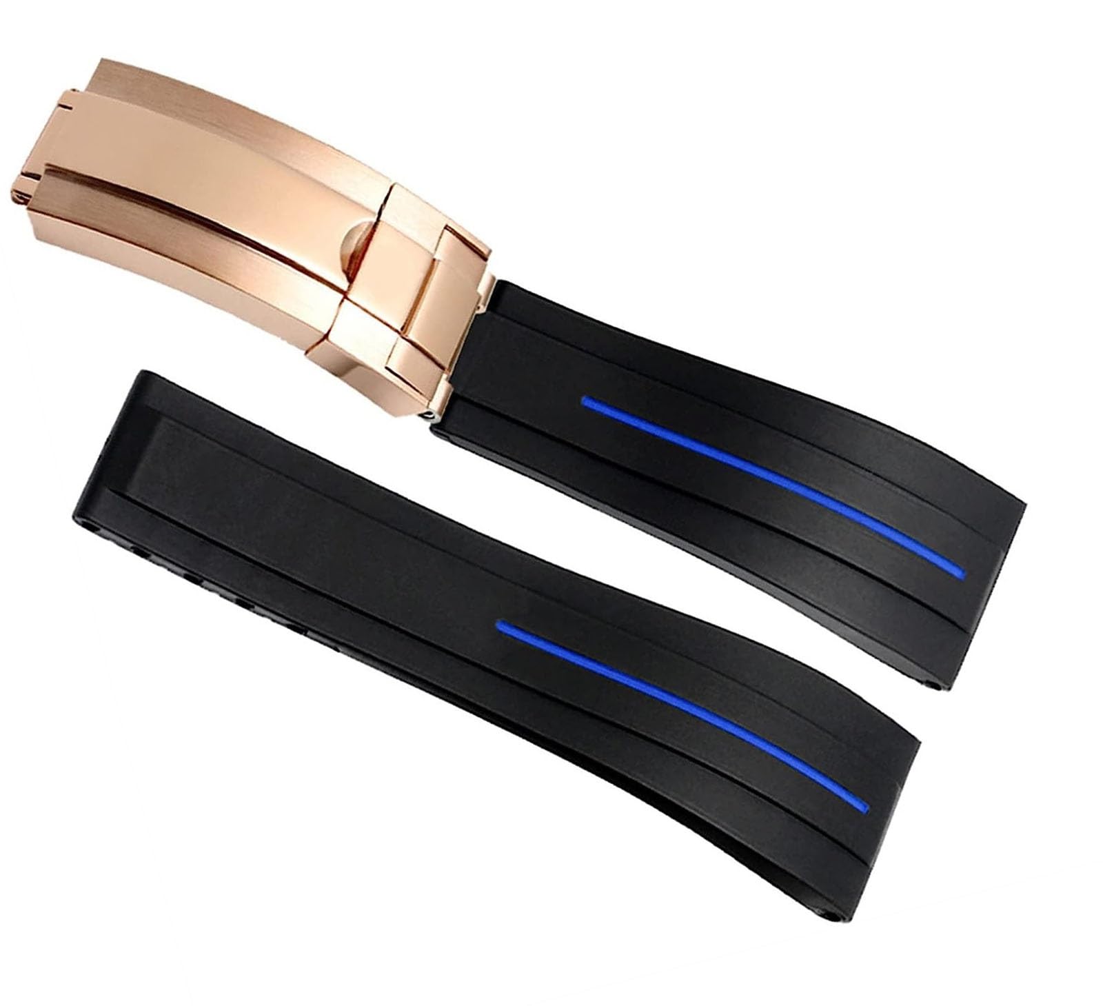 Cinturino in gomma per Rolex Sport Mens Watch Strap con cinturino da polso con fibbia pieghevole 20mm 21mm