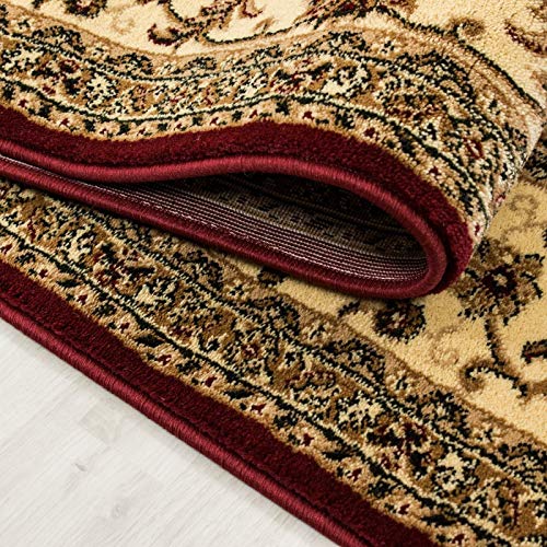 Fabelia Orientteppich Troja - Klassischer Teppich mit orientalisch-europäischen Designs (200 x 290 cm, Rot) – Bild 6