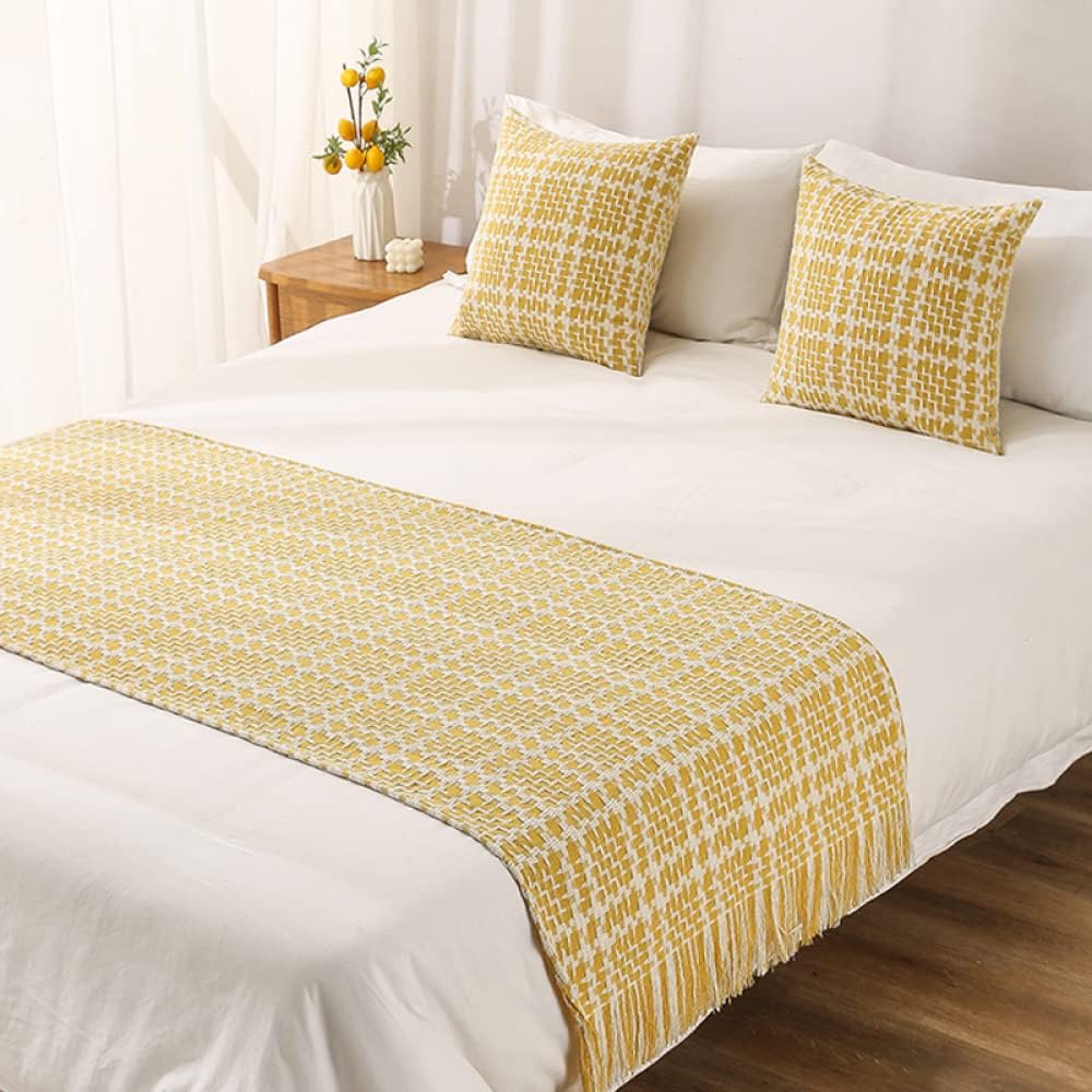 STANGK Hotel Bed Runner Scarf for Queen King Size Modern