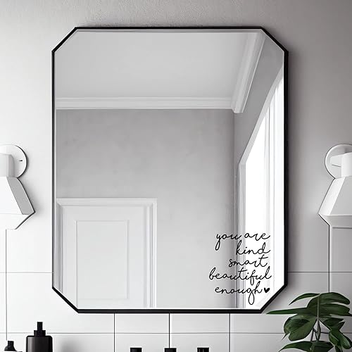 Vista 5 de 2 calcomanías de espejo para espejo de automóvil, calcomanías de afirmación positiva, calcomanías de afirmación positiva para mujeres, para niños