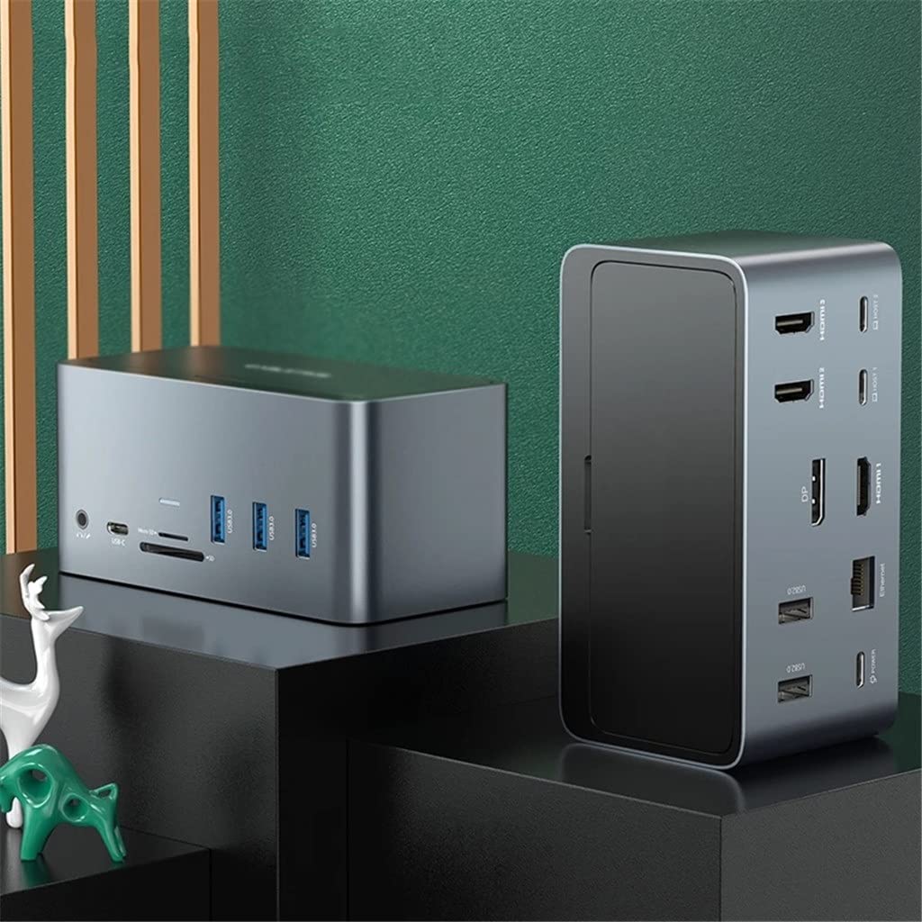 Hubs 18 in 1 USB C to 4K DP RJ45 1000Mbps PD 100W USB3 0 for MacOS Tablet