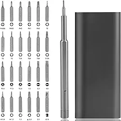 Kit Chaves de Precisão 25 em 1 | Pontas Magnéticas – Aço CR-V, Pedras Torx, Phillips, Tri-ponto, Pentalobe | Estojo Compacto | Ideal para Notebook, Iphone, PC, Ps, Xbox, Celular, Macbook, Óculos