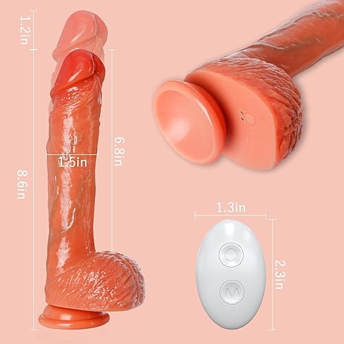 Miniatura 2 de Thrusting Dildo Vibrator Sex Toys, Realistic Dildos G Spot Anal Vibrator with 3 Thrusting & 5 Vibrating Modes, Remote Control 8.6'' Suction Cup