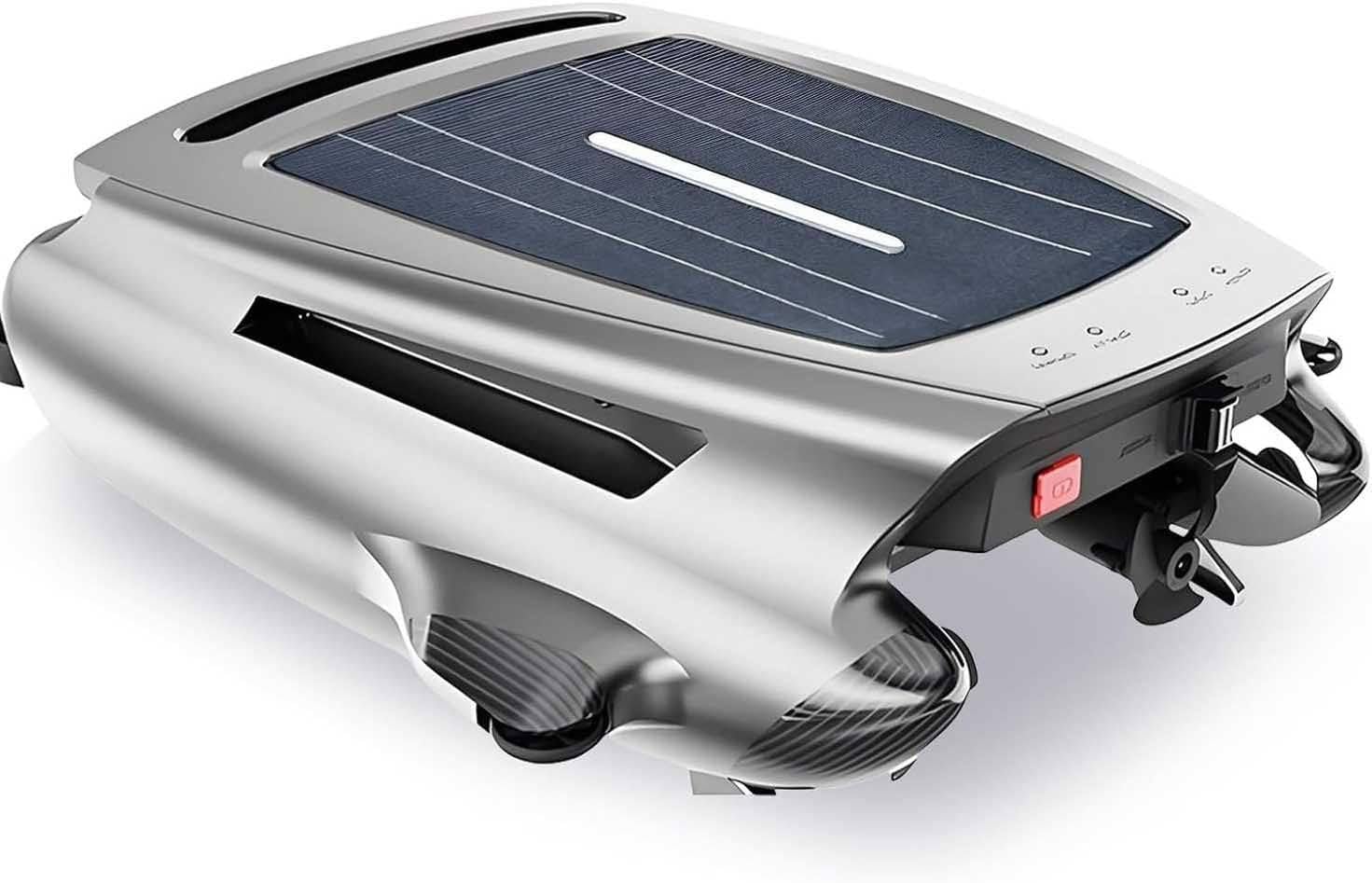 WYBYYDS Solar Pool Skimmer Robot with APP Control, 5200mAh Cordless Robotic Pool Skimmer, 4.1L Large Capacity Basket, Ideal for Leaf Removal in Above Ground Pools