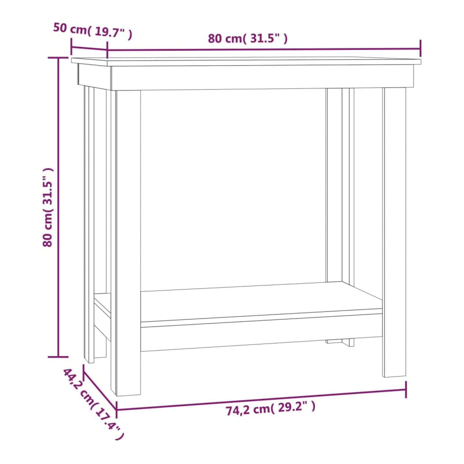ShGaxin Banco de Trabajo, Mesa De Trabajo Taller, Caballete Mesa, Banco Herramientas, Bancada De Trabalho, Caballete para Mesa, de Madera Maciza de Pino 80x50x80 cm