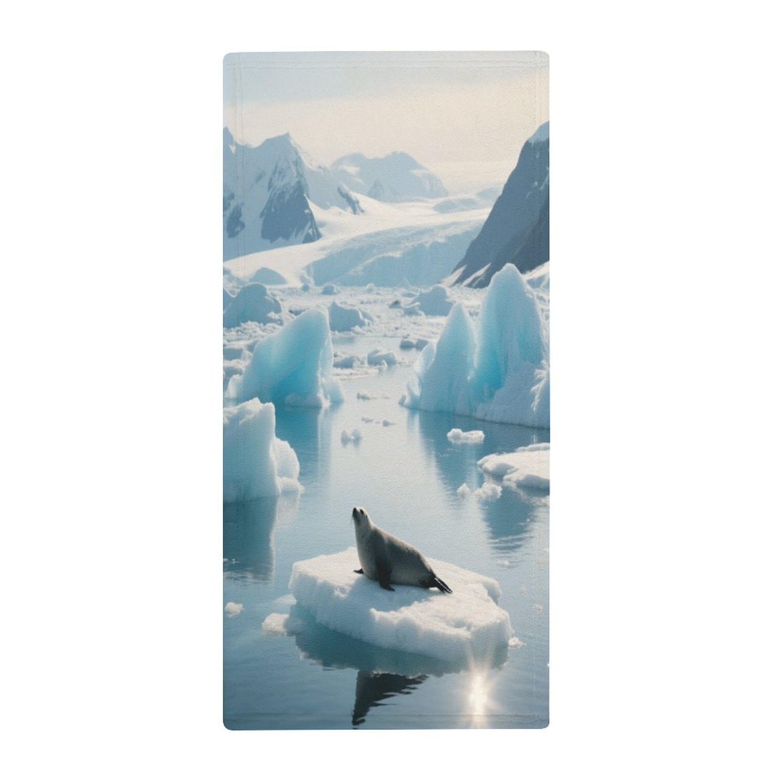 Fekiloot Style Glacier Fjord Iceberg Towels For Bathroom, Bath Towels 13.8 X 28.7 Inch, Hand Towel Multipurpose Use As Bath Fitness, Bathroom, Shower, Sports, Yoga Towel
