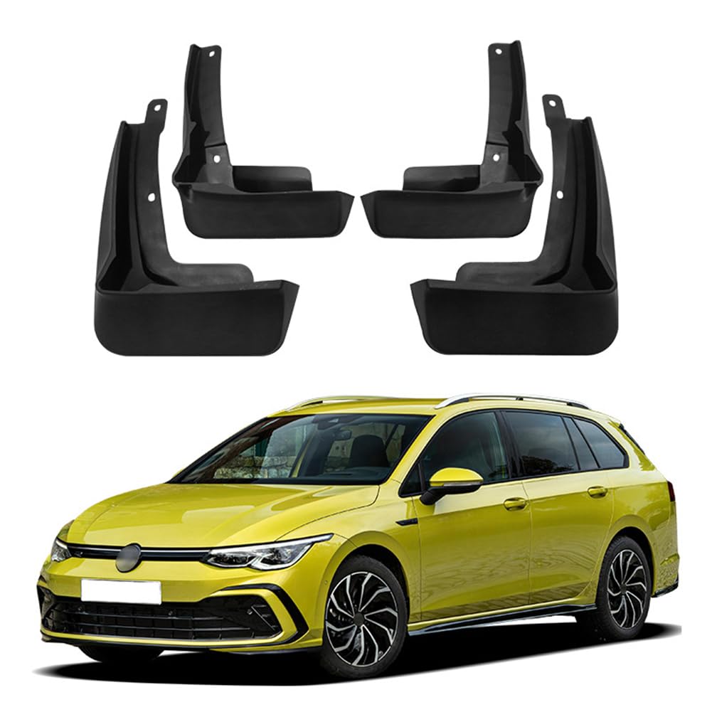 Plastic Front Rear Car Mud Flaps Compatible for Volkswagen Golf 8 R-Line 2020-2023 Mudflaps Splash Guards Mud Flap Mudguards Fender Accessories, Black