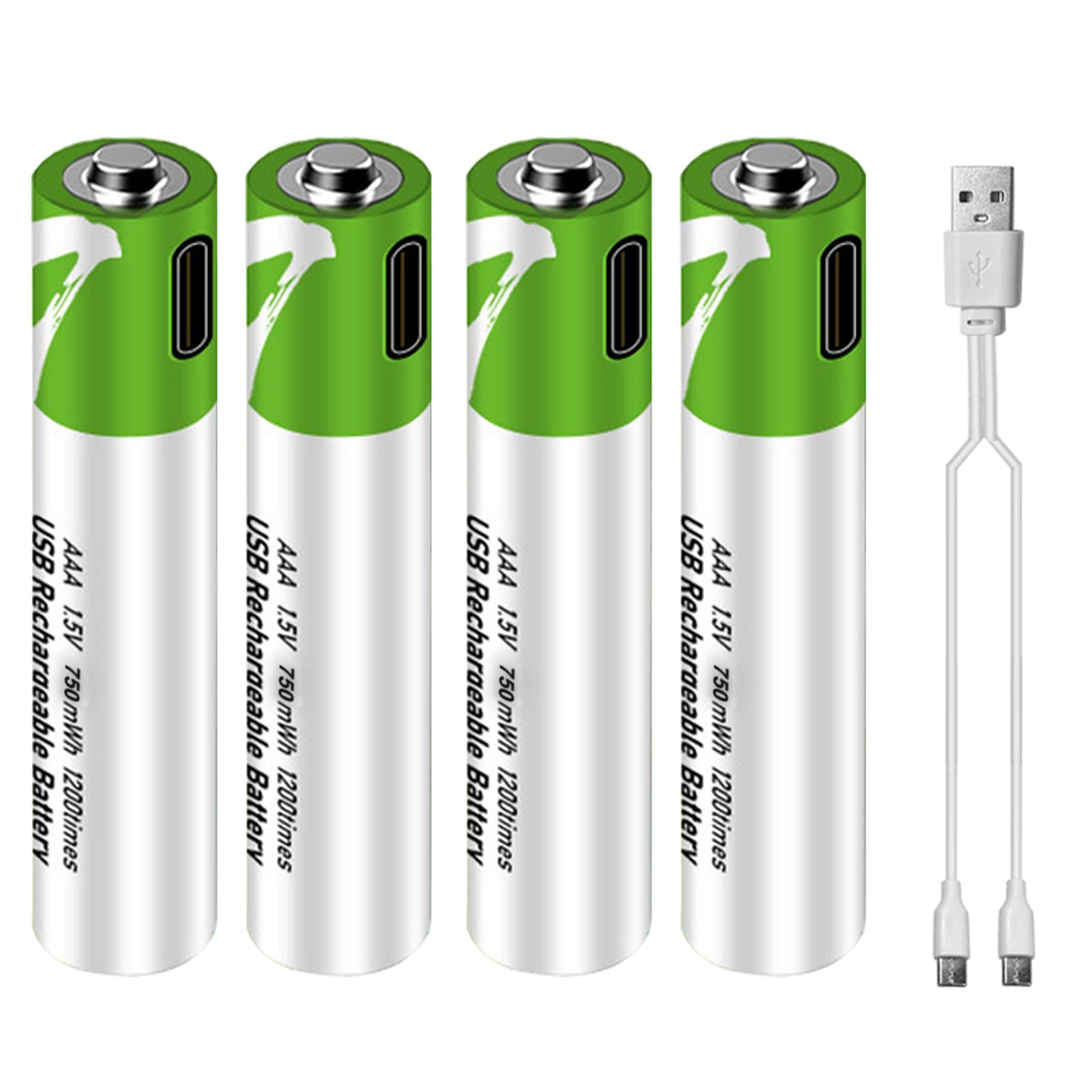 Équipement de chargementPort de type C, Batterie au lithium AAA rechargeable de type C, batterie 1,5 V, 750 mWh, haute capacité, tension constante, recharge rapide, utilitaire respectueux de l'