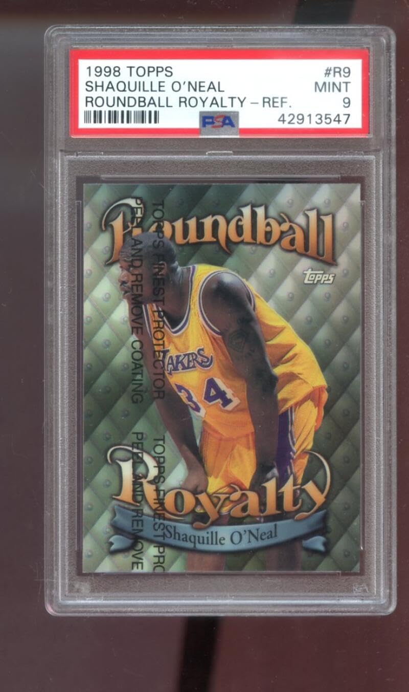 1998-99 Topps Roundball Royalty REFRACTOR #R9 Shaquille O'Neal Shaq ONeal PSA 9 Graded Basketball Card NBA 98-99 1998-1999 Los Angeles Lakers INSERT