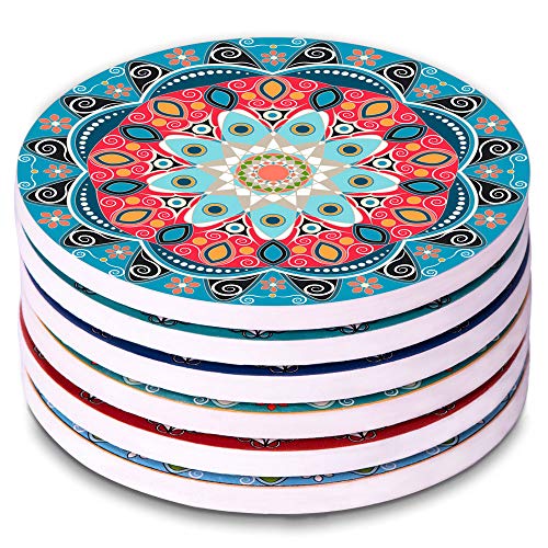 Cork Stone Coasters for Drinks Absorbent - Cup Ceramic Coasters for Living Room