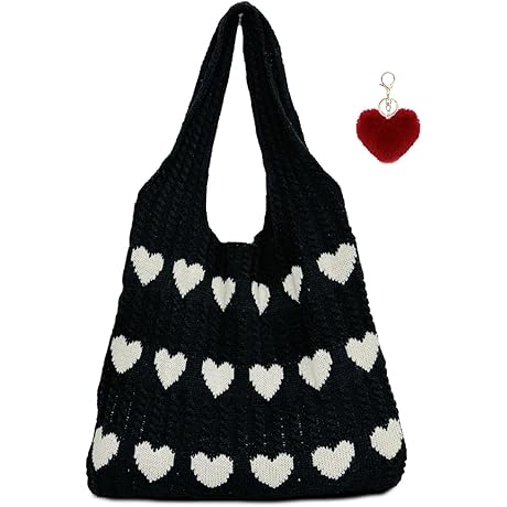 Crochet Heart Tote Bag: A Y2k Fashion Essential