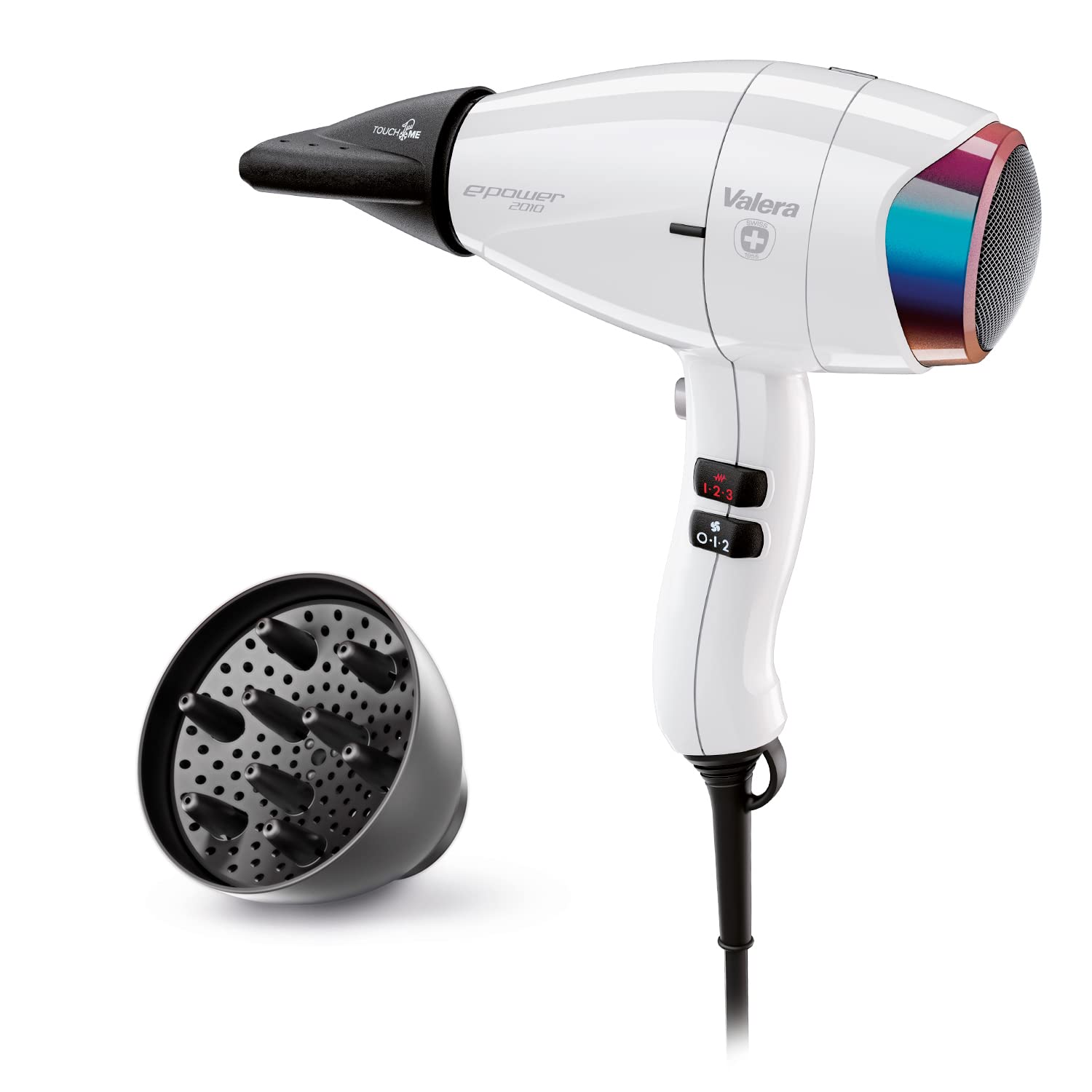 Valera - 2010 eQ Professional Ionic Hair Dryer - Compact, Environmentally Friendly and Powerful, Digital Motor, Sanify Air Purification, Intelligent Airflow Diagnosis, 1600 Watt, White